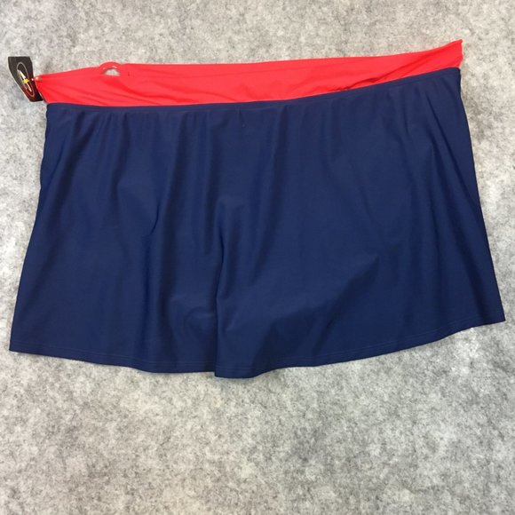 Athletech Swim Skirt 22 or 24 Red Blue Colorblock O Ring Hardware Lined Bottoms - Picture 10 of 14